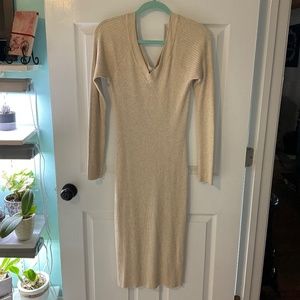 Cream Long-sleeve Dress, Hippie Rose brand, Lightly Worn, Size Large
